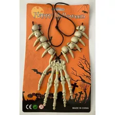 Colar Terror Halloween Com Caveira, Dentes E Ossos -cosplay 