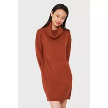 Sweater Vestido Cuello Alto Café Nicopoly