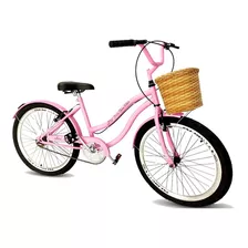 Bicicleta Feminina Retrô Urbana Aro 26 Com Cesta Personaliz