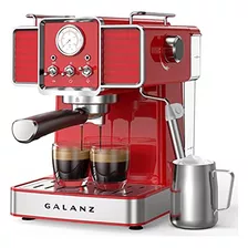 Máquina De Espresso Retro Galanz Con Espumador De Leche, Bom