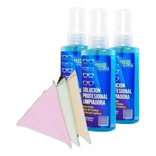 Kit De Limpieza Para Lentes 3 Liquido + 3 Paño