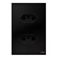 Tomada 20a Dupla Tok Glass Acrilico Preto 4x2 Lumenx