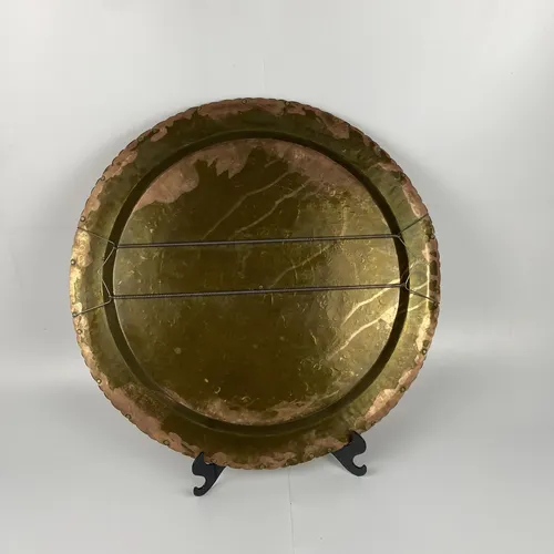 Bandeja Mandala Em Latão Gravado 51,5cm Vintage Marrom-escuro 2