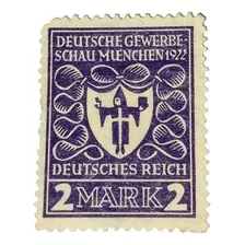Estampilla Alemania 3* Reich 1922 Exp. Munich Violeta Oscuro