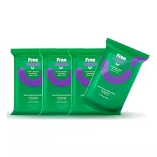  Lenços Umedecidos Antissepticos Free Wipes - Pack 4 Pacotes