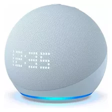 Echo Dot5º Smart Speaker Amazon Alexa Com Relógio Azul-claro