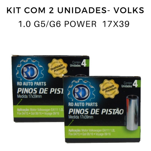 Pino De Pistão Vw 1.0 Power *g5/g6* Gol Fox Voyage (2 Und)