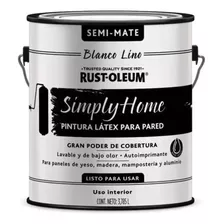 Látex Interior Simply Home Rust Oleum Semi Mate 3,78lt Color Blanco Lino