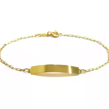 Pulseira Infantil De Chapa Ouro 18k