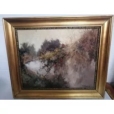 Cuadro Pintura Chilena Antigua Vintage Óleo En Tela Lienzo 