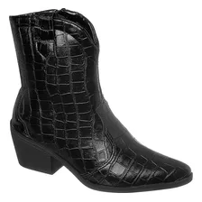 Bota Western Feminina Metalizada Texana Prateada Country 