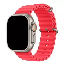 Pulseira Oceano Para Apple Watch Ultra 49mm Cor Vermelho