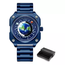 Relógio De Quartzo Masculino Binbond New Fashion Blue Planet