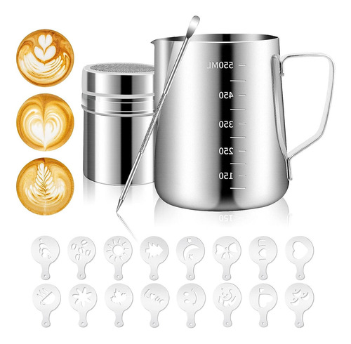 Leche Café Latte Nave Taza Jarra Para Espumar Cocina 550ml