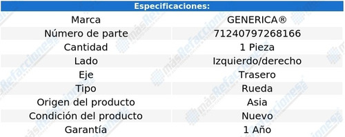 (1) Maza Rueda Izq/der Tra Geo Prizm 89-02 Generica Foto 2