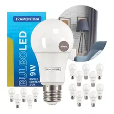 Kit 15 Lâmpadas Led Bulbo 9w Bivolt Soquete E27 Tramontina Cor Da Luz Branca