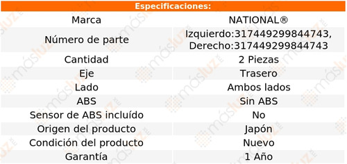 2- Mazas Traseras Sin Abs Chrysler Neon 1995/1997 National Foto 4