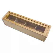 Caja Organizadora De Condimentos Y Paquetes De Bamboo N...