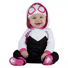 Spider-gwen Official Infant Costume - Hooded Jumpsuit W...