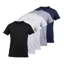 Pack X 5 Remera Basica Hombre Manga Corta Lisa 100% Algodon