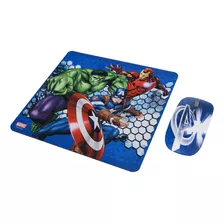 Kit Mouse Inalámbrico Y Mouse Pad Avengers 1