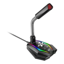 Micrófono Gamer Havit Gk56 Con Control De Volumen Y Luz Rgb