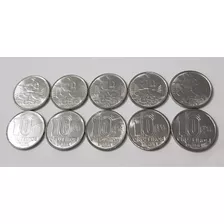 Lote 10 Moedas De 10 Cruzeiros 1991 Flor De Cunho!