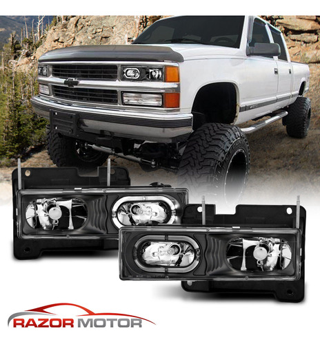 Par Faro Negro Led Gmc Jimmy Slt 1994 4.3l Foto 2