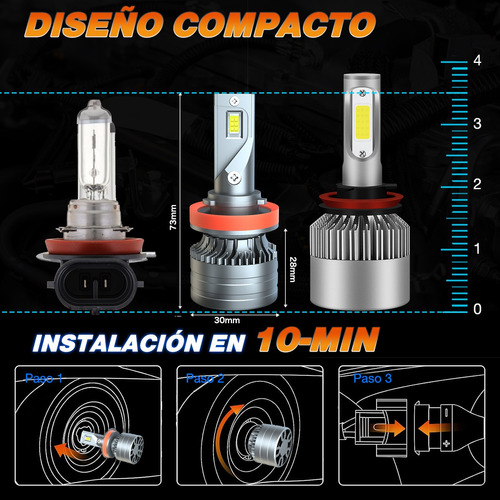 Kit De Focos Led 9005 H11 Para Subaru Alto/bajo De 14000 Lm Foto 6