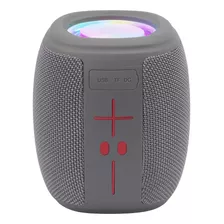 Misik - Bocina Bluetooth Portatil - Luz Led - Usb, Sd Y Fm Color Gris