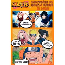 Convite Virtual Aniversário Naruto Quadrinhos