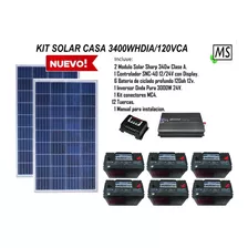 Kit Solar Fotovoltaico Casa 3400w Hdia 120v Aislado