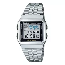Relógio Casio Vintage Digital A500wa-1df World Time Prata