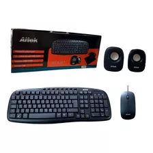 Kit Teclado + Mouse + Parlantes + Pad Mouse Kit Altek Usb