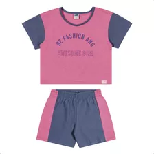 Conjunto Juvenil Menina Cropped E Shorts Marlan 64855