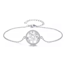 Pulsera Arbol Vida Plata Fina 925 Zircón Aaa / Canale Donna 