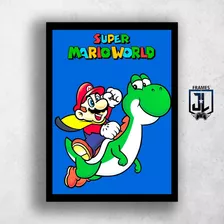 Quadro Decorativo Gamer Nintendo Super Mario Com Moldura A3
