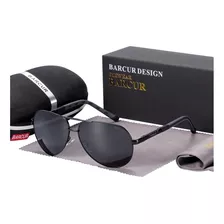 Óculos De Sol Barcur Polarizado Uv400 Black Gray 