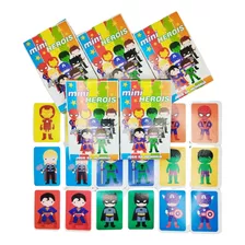 Kit 5 Jogo Da Memoria Mini Heróis Infantil P/ Kit Festa