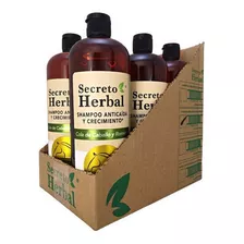  6 Pz Shampoo Natural Secreto Herbal Anticaída Y Crecimiento Con Romero Y Cola De Caballo 1l
