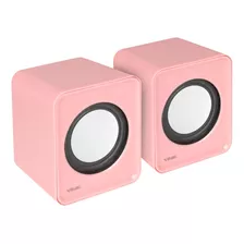 Caixa Som 2.0 Usb 5v 2x 1w C/ Controlador Volume Rosa Vs-01r