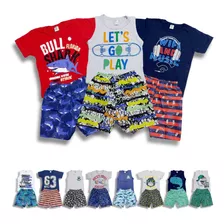 Kit Lote 3 Conjunto Roupa Infantil Menino Masculino Atacado