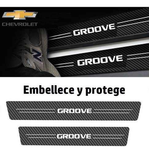 Sticker Proteccin Estribos Chevrolet Groove Fibra Carbono Foto 5
