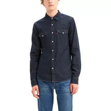 Camisa Hombre Clásica Lisa Con Bolsillo Azul Oscuro Levis