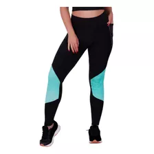 Kit 2 Calças Legging Com Bolso Lateral Bicolor Linha Fitness