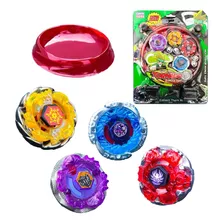 Kit 4 Beyblade Metal Led + 2 Lançadores + Arena Batalha