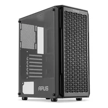 Gabinete Gamer Pichau Apus Black, Mid Tower, Lateral De Vidro Temperado Com 3 Fans