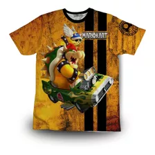 Playera Niños Kart Racing Video Juego Mario Full Print 