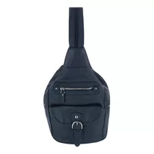 Mochila De Cuero Con Correa Para Mujer Ctm®, Negra