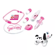 Brinquedo Kit Médica Veterinária Infantil Educativo Rosa Fem